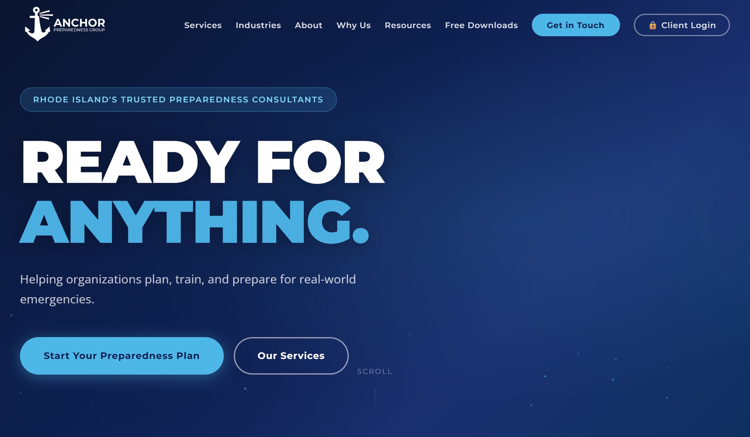 Anchor Preparedness Group website screenshot