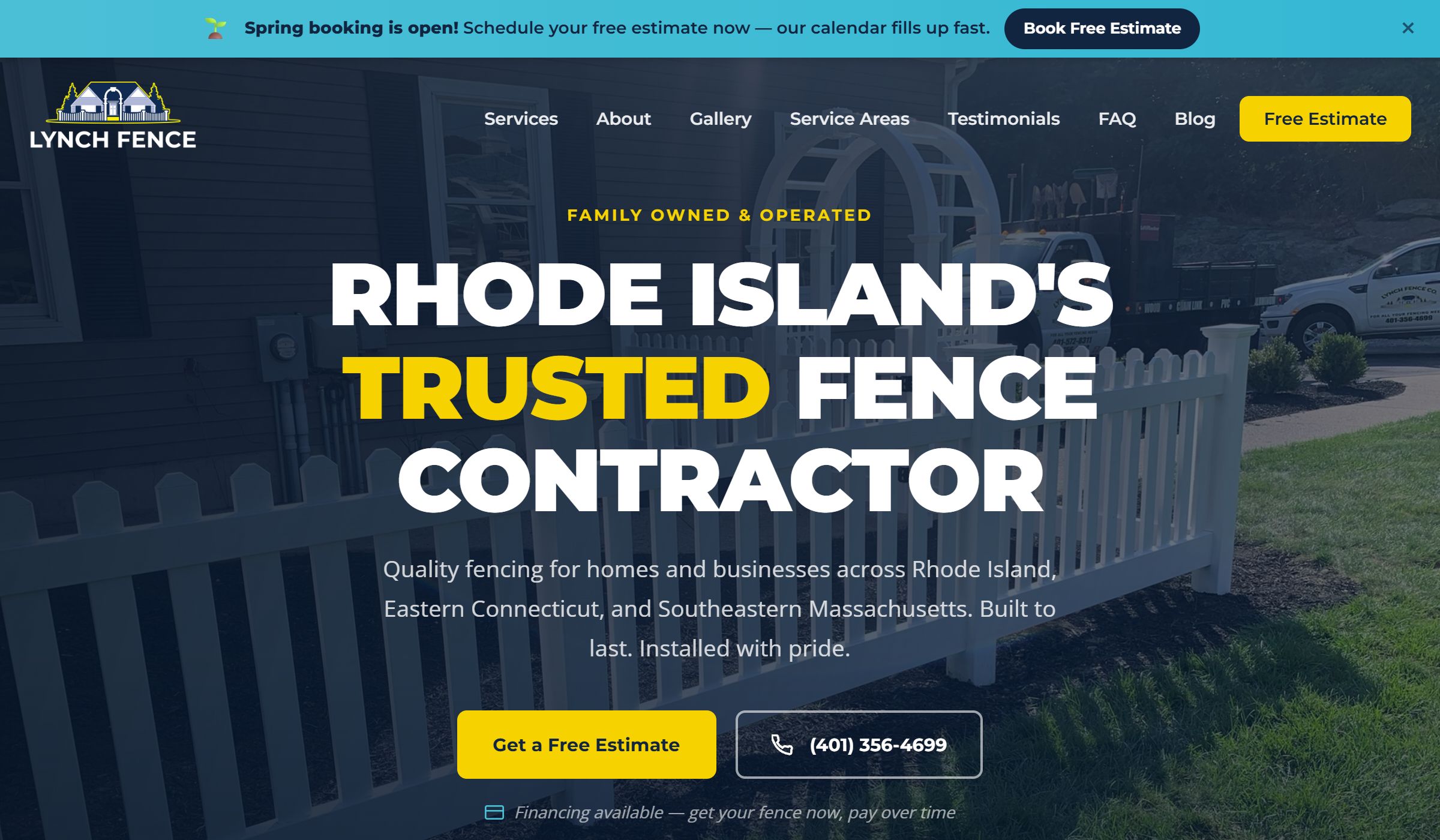 Lynch Fence website screenshot